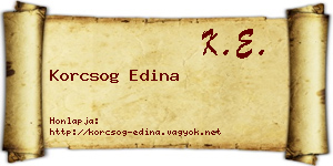 Korcsog Edina névjegykártya